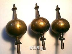 LONGCASE GRANDFATHER CLOCK cast brass FINIALS X3