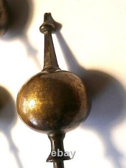 LONGCASE GRANDFATHER CLOCK cast brass FINIALS X3