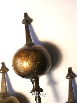 LONGCASE GRANDFATHER CLOCK cast brass FINIALS X3