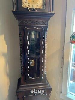 Large Antique Mahogany 5 Tube Grandfather Clock