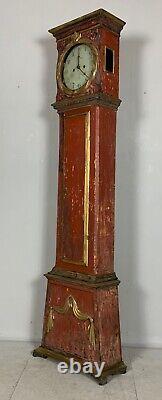 Late 18th century dry scraped Danish Bornholm long case clock