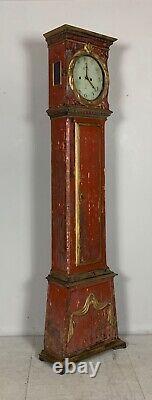 Late 18th century dry scraped Danish Bornholm long case clock