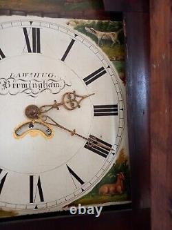 Lawrence Hug Birmingham Longcase grandfather antique clock 30 hour