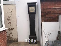 Long Cased Oak Clock 30 Hr Brass Faced