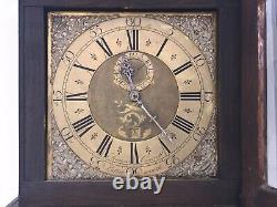 Long Cased Oak Clock 30 Hr Brass Faced