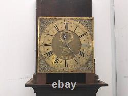 Long Cased Oak Clock 30 Hr Brass Faced