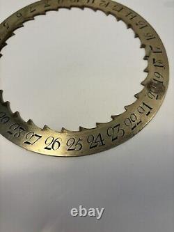 Longcase Clock brass engraved calendar wheel antique grandfather clock parts