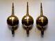 Longcase Grandfather Clock Brass Finials X3