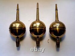 Longcase Grandfather Clock Brass Finials X3