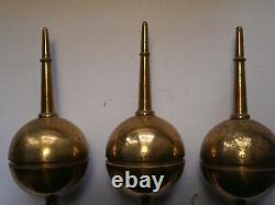 Longcase Grandfather Clock Brass Finials X3