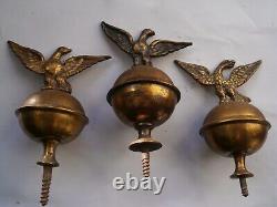 Longcase Grandfather Clock Brass Finials X3 C1830