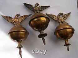 Longcase Grandfather Clock Brass Finials X3 C1830