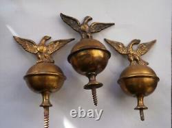 Longcase Grandfather Clock Brass Finials X3 C1830