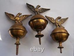 Longcase Grandfather Clock Brass Finials X3 C1830