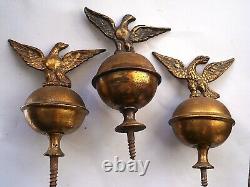 Longcase Grandfather Clock Brass Finials X3 C1830