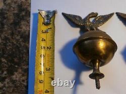 Longcase Grandfather Clock Brass Finials X3 C1830