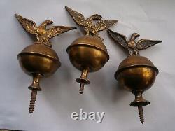 Longcase Grandfather Clock Brass Finials X3 C1830