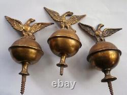 Longcase Grandfather Clock Brass Finials X3 C1830