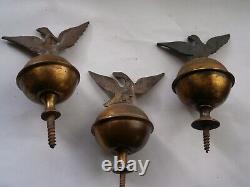 Longcase Grandfather Clock Brass Finials X3 C1830