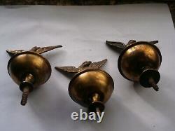 Longcase Grandfather Clock Brass Finials X3 C1830