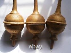 Longcase Grandfather Clock Wooden Finials X3