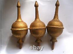 Longcase Grandfather Clock Wooden Finials X3