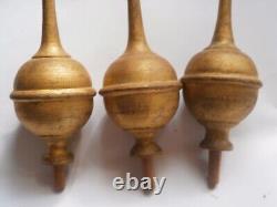 Longcase Grandfather Clock Wooden Finials X3