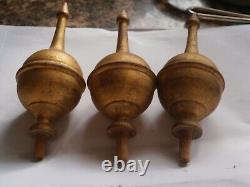 Longcase Grandfather Clock Wooden Finials X3