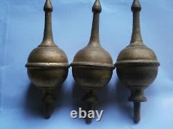 Longcase Grandfather Clock Wooden Finials X3