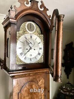 Magnificent 18th C Fine mahogany longcase grandfather clock