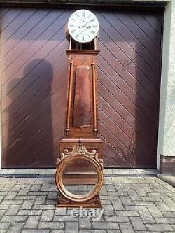 Magnificent 19th C mahogany Scottish Drumhead longcase grandfather clock