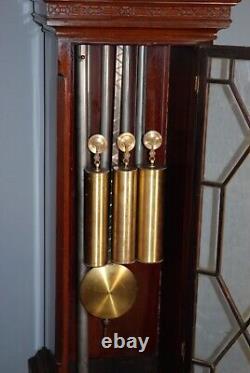 Mahogany Quarter Striking Musical Tubular Bells Longcase Grandfather Clock