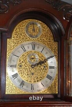 Mahogany Quarter Striking Musical Tubular Bells Longcase Grandfather Clock