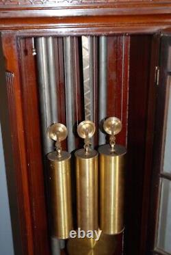 Mahogany Quarter Striking Musical Tubular Bells Longcase Grandfather Clock