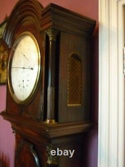 Mahogany Regulator Longcase Clock Corken Oswestry In Good Working Order