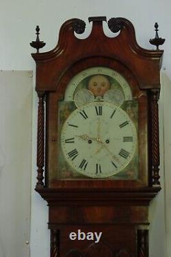 Moon Phase Antique Grandfather Clock 1830 1837