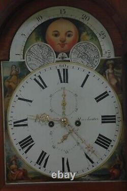 Moon Phase Antique Grandfather Clock 1830 1837