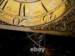 Own Evans, LlanerchymeddLONGCASE GRANDFATHER CLOCK DIAL+movent 12inch