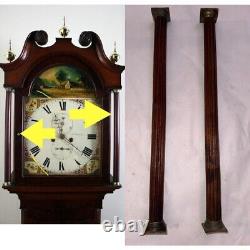 Pair Of Antique English Grandfather Clock Hood Columns