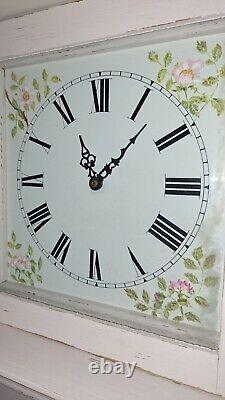 Pine grandfather clock, restored, country cottage, shabby sheak, French, rustic