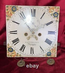 Quality Antique 8 Day Grandfather Clock Movement & Dial