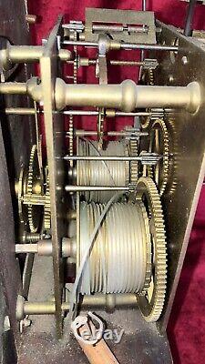 Quality Antique 8 Day Grandfather Clock Movement & Dial