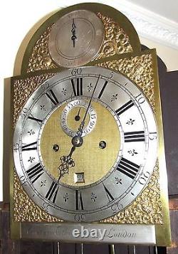 RARE MONTH GOING Antique Walnut Longcase Grandfather Clock Etherington LONDON