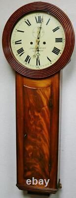 Rare Antique English J. Jordan Of Manchester 8 Day Regulator Tavern Wall Clock