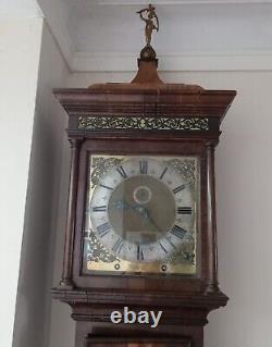 Rare Georgian London Year Duration Striking 7-Pillar Longcase Clock ca. 1715