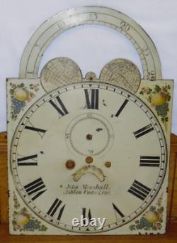 Redone Antique English Grandfather Clock Face John Minshall Ashton Under Lyne