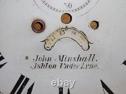 Redone Antique English Grandfather Clock Face John Minshall Ashton Under Lyne