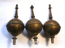 Set Of 3 Longcase Grandfather Clock Grass Finials