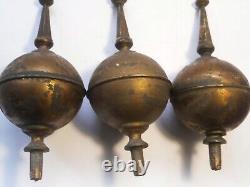 Set Of 3 Longcase Grandfather Clock Grass Finials