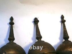 Set Of 3 Longcase Grandfather Clock Grass Finials